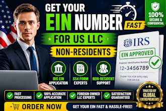 get your ein number for US llc non residents with irs tax id application