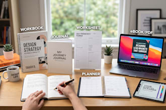 canva ebook design, canva workbook, worksheet, planner, journal, fitness guide