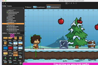 develop a custom 2d HTML5 game using phaser js