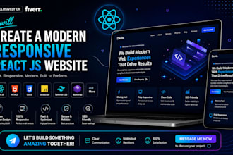 create a modern responsive react js website