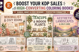 design cozy bold and easy coloring book cover for KDP