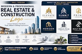 create a modern professional real estate and construction logo