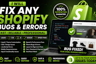 do shopify bug fixing and theme customization