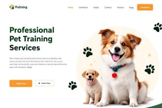 design dog daycare website pet care service booking website