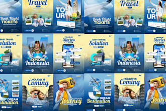 do editable carousel travel flyer tour package poster brochure canva design