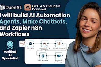 build ai automation agent, make chatbot and zapier n8n workflow