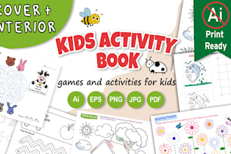 do kids activity book, KDP cover,  kids colouring book