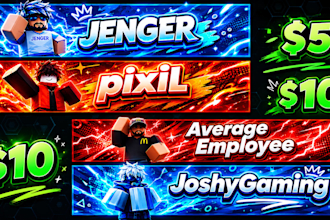 make you a roblox youtube banner and matching pfp
