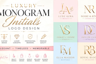 create luxury monogram initials logo design for your brand