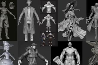 sculpt custom 3d toy models figurines, fantasy character and stl for 3d printing