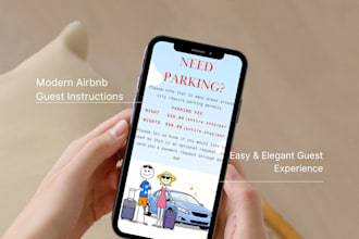 create modern airbnb guest instruction flyers