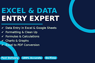 do excel data entry, formatting and spreadsheet work