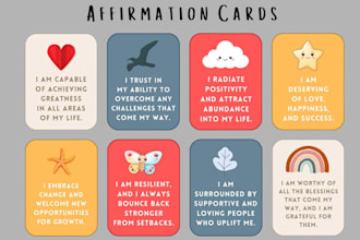 design affirmation card for kids motivational card flash card game designs