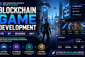develop blockchain p2e game crypto metaverse game unity blockchain integration