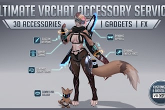 create custom vrchat props weapon accessories 3d avatar items unity ready