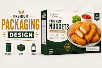 do premium food packaging box design and food label design