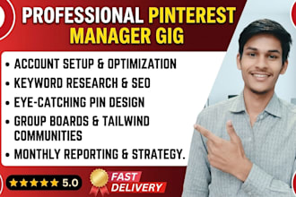 be your expert pinterest manager and marketing manager