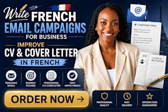 write french email campaigns for business improve CV cover letter in french