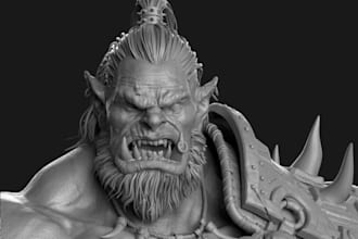 sculpt 3d beast for printing in zbrush, comics cosplay, warhammer, cut and key