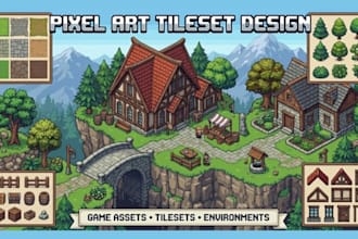 create pixel art tileset game art sprite sheet game pixel background rpg maker