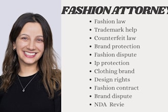 expertly in trademarks and counterfeit disputes as your fashion lawyer in USA