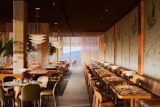 create a 3d interior render for your airbnb, hotel, or restaurant sketchup vray