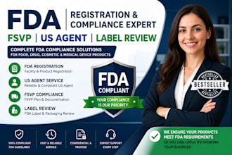 do fda registration, compliance, fsvp, US agent, and label review