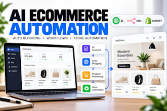 create ai auto blogging and auto purchase bot for ecommerce store automation