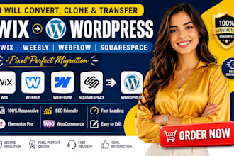 wix to wordpress, clone or transfer wix weebly webflow squarespace to wordpress