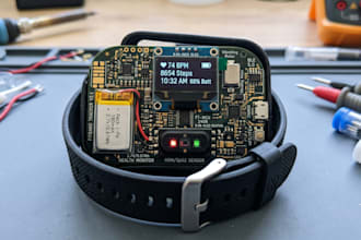 wearable health monitoring pcb, fitness band tracker esp32 sensors, firmware