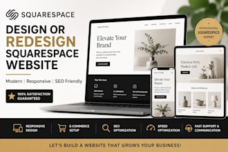 create, redesign, customize, fix squarespace website, blog, store, booking, SEO