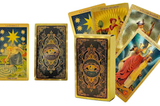 draw custom tarot, oracle, zodiac, tcg, or playing cards with box design