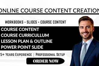 create online course content, workbook, and training materials