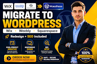 migrate wix weebly or squarespace to wordpress with SEO
