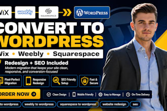 convert wix weebly squarespace to wordpress redesign seo