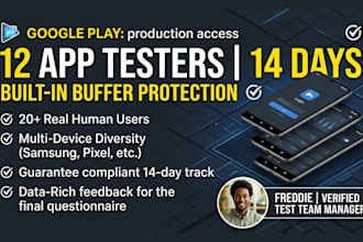 provide 12 testers for google play closed testing for 14 days 12 app tester