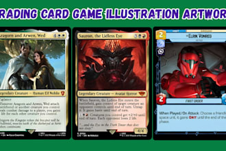 create custom anime fantasy trading card game tcg illustration mtg full art card