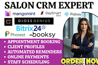 setup salon CRM mangomint glossgenius daysmart phorest booksy pabau bitrix24 crm