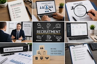 provide recruitment sourcing resume screening and HR support