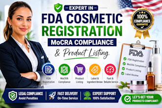 handle fda cosmetic registration, mocra compliance, and product listing