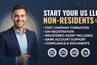 do US llc formation, company registration,ein for non US residents