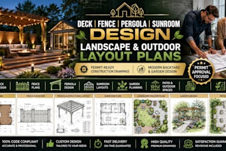 design deck fence pergola sunroom permit drawing garden plan landscape layout