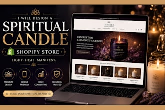 build custom candle shopify store scented candle lightening spiritual website