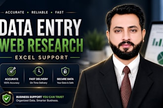 organize excel data, web research and data entry