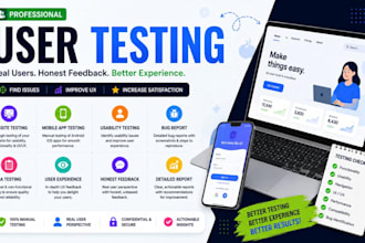 do website and mobile app user testing with detailed QA feedback