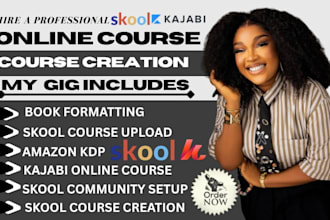 create online course kajabi skool community setup and online course content