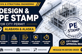 do civil, structural engineer design pe stamp for city permit in alabama, alaska