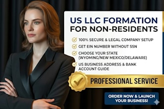 register USA llc, get ein and business bank account for non US residents