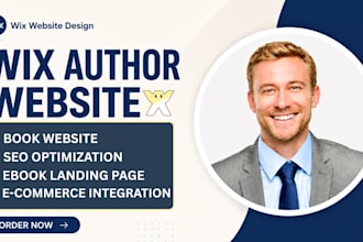 design wix author website, book author, ebook landing page