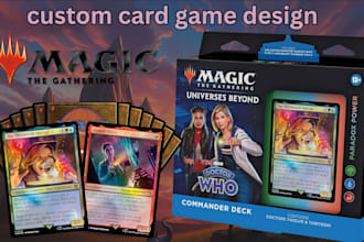design custom mtg card game, card template, illustration, card box, board game